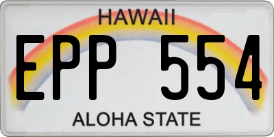 HI license plate EPP554