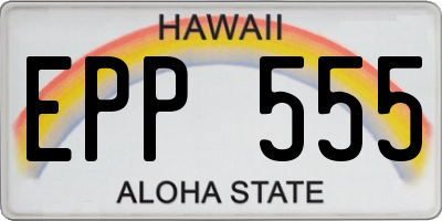 HI license plate EPP555