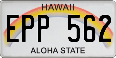HI license plate EPP562