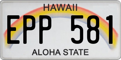 HI license plate EPP581
