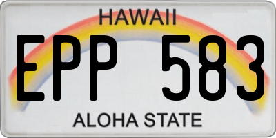 HI license plate EPP583