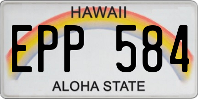 HI license plate EPP584