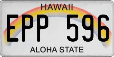 HI license plate EPP596