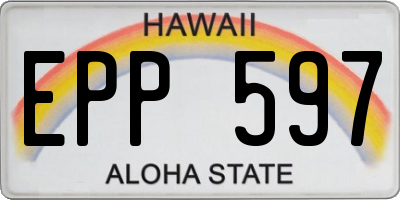 HI license plate EPP597