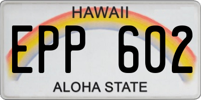 HI license plate EPP602