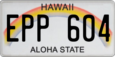 HI license plate EPP604
