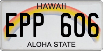 HI license plate EPP606