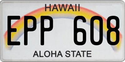 HI license plate EPP608
