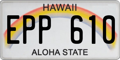 HI license plate EPP610
