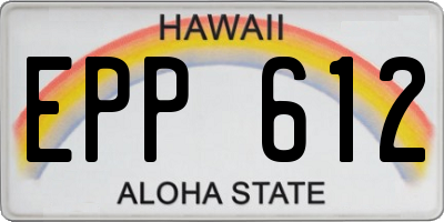HI license plate EPP612