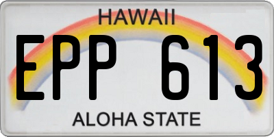 HI license plate EPP613