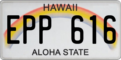 HI license plate EPP616