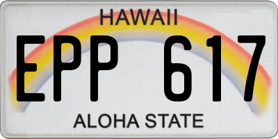 HI license plate EPP617