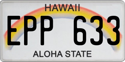 HI license plate EPP633