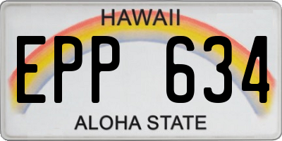 HI license plate EPP634
