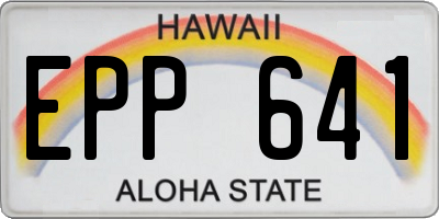 HI license plate EPP641