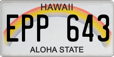 HI license plate EPP643