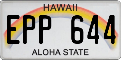 HI license plate EPP644