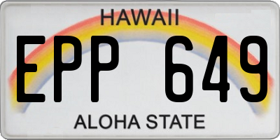 HI license plate EPP649