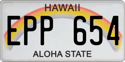 HI license plate EPP654