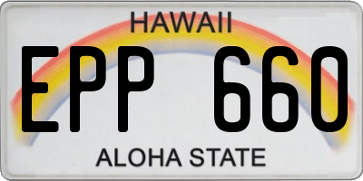 HI license plate EPP660