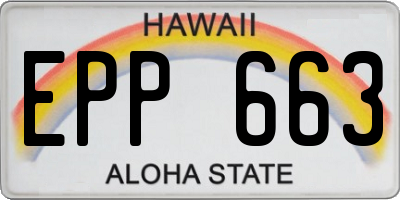 HI license plate EPP663
