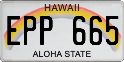 HI license plate EPP665