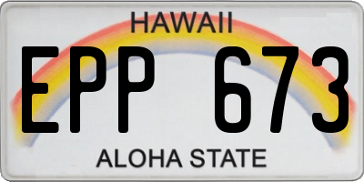 HI license plate EPP673