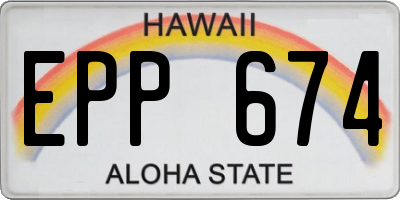 HI license plate EPP674
