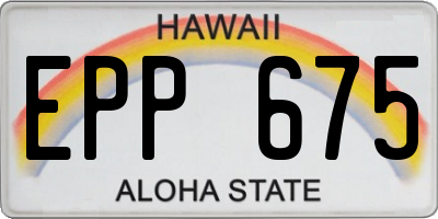 HI license plate EPP675
