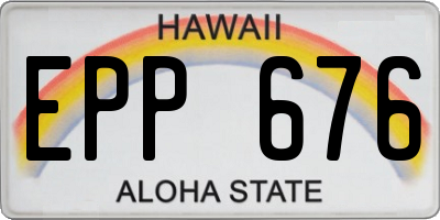 HI license plate EPP676