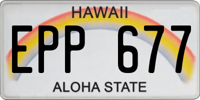 HI license plate EPP677