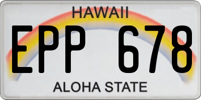 HI license plate EPP678