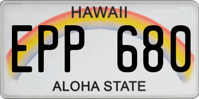 HI license plate EPP680
