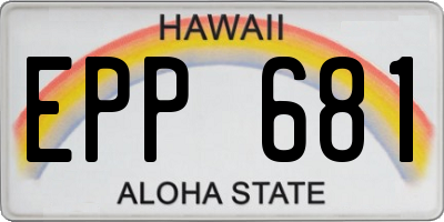 HI license plate EPP681