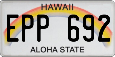 HI license plate EPP692