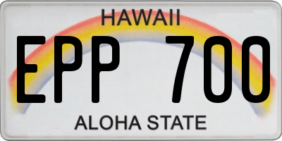 HI license plate EPP700