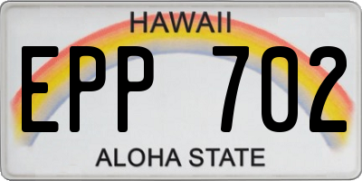 HI license plate EPP702