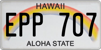 HI license plate EPP707
