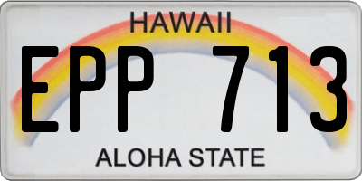 HI license plate EPP713