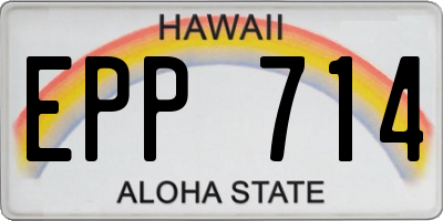 HI license plate EPP714