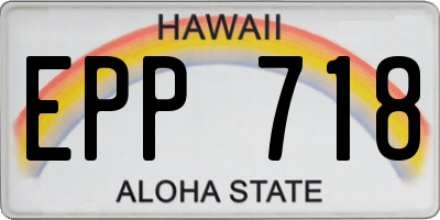HI license plate EPP718