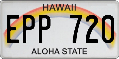 HI license plate EPP720