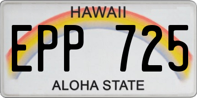 HI license plate EPP725