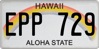HI license plate EPP729