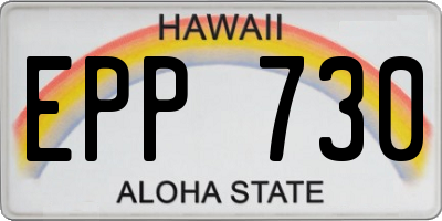 HI license plate EPP730