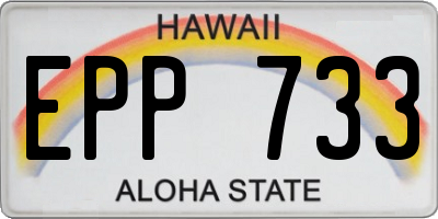HI license plate EPP733