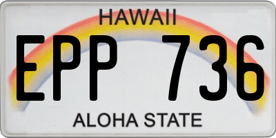HI license plate EPP736