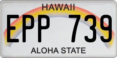 HI license plate EPP739