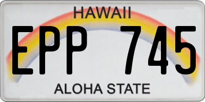 HI license plate EPP745